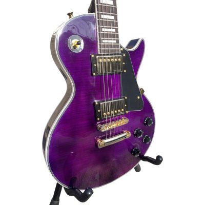 Custom Crown Tuxedo Randy Rhoads Purple Burst Flame Maple Top Guitar - Image 2