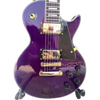 Custom Crown Tuxedo Randy Rhoads Purple Burst Flame Maple Top Guitar