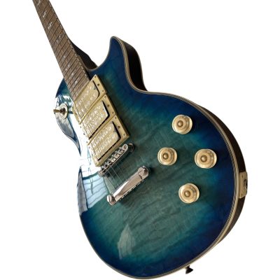Custom Crown Ace Frehley Kiss Heritage Blue Quilted Maple Top 6 String Electric Guitar - Image 10