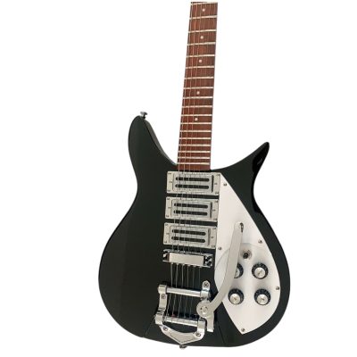 Custom Nova Black Jetglo 325C64 21 Inch Scale Length Guitar - Image 3