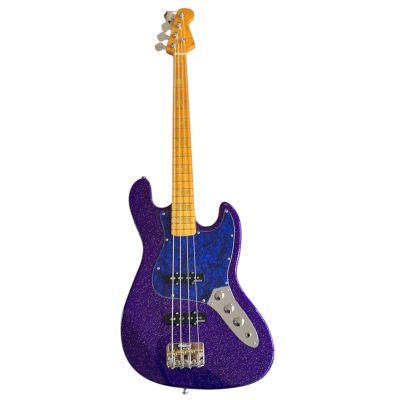 Custom Regent Adam Clayton 4 String Jazz Bass Purple Sparkle - Image 2