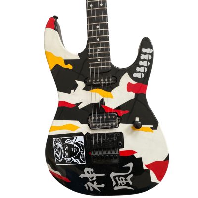 Custom Obsidian George Lynch Vintage White Ebony Fretboard Kamikaze Floyd Rose Tremolo Kanji Electric Guitar