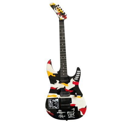 Custom Obsidian George Lynch Vintage White Ebony Fretboard Kamikaze Floyd Rose Tremolo Kanji Electric Guitar - Image 2