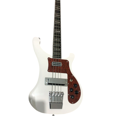 Custom Nova 4001 Alpine White 4 String Bass Pearloid Pickguard