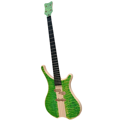 Custom Pulse Vampyre Entwistle Green Burst Quilted Maple Top DIY Unfinished Bass Do It Yourself Body Neck - Image 2