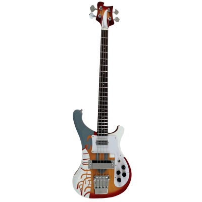 Custom Nova 4003 Psychedelic Paul McCartney Sunburst Fireglo 4 String Bass - Image 2