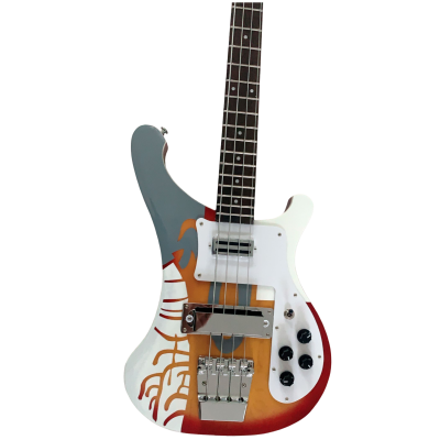 Custom Nova 4003 Psychedelic Paul McCartney Sunburst Fireglo 4 String Bass