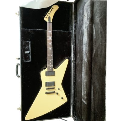 Custom Obsidian MX220 Vintage White Explorer Electric Guitar