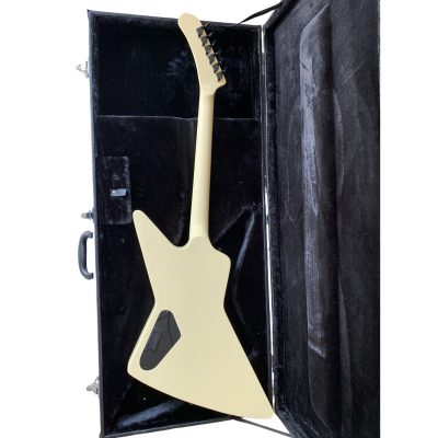 Custom Obsidian MX220 Vintage White Explorer Electric Guitar - Image 3