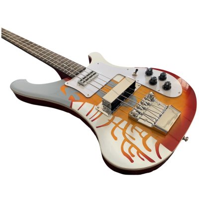 Custom Nova 4003 Psychedelic Paul McCartney Cherry Fireglo 4 String Bass - Image 6