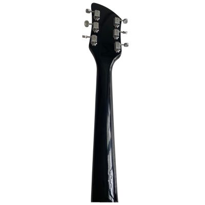 Custom Nova Black Jetglo 325C64 21 Inch Scale Length 6 String Rosewood Fretboard Guitar White Pickguard - Image 3