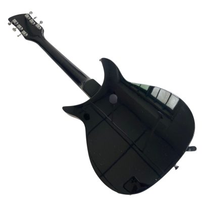 Custom Nova Black Jetglo 325C64 21 Inch Scale Length 6 String Rosewood Fretboard Guitar White Pickguard - Image 2
