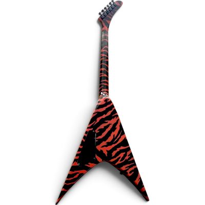 Custom Obsidian Hand Painted KK Graphic Kerry King Reverb V Dual Point Body Red Bengal Tiger Graphic Guitar - Image 3