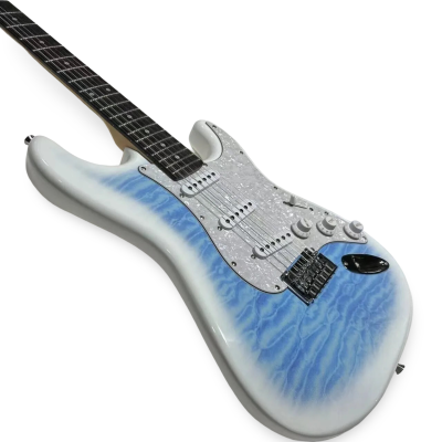 Custom Regent MIJ Hybrid Quilted Maple Top Jimi Larimar Blue Guitar - Image 6