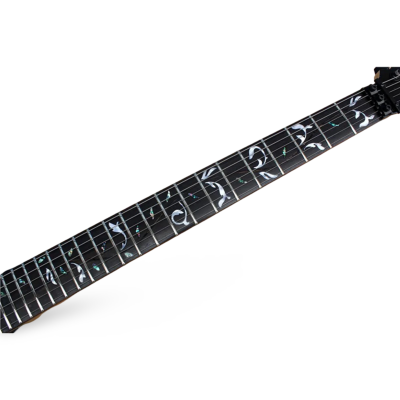 Custom Axis Jai Onyx Black Gold Vine Leaf Floral Graphic Pia Petal Grip Guitar - Image 6