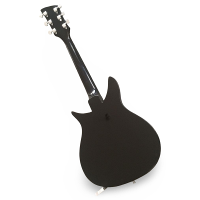 Custom Nova Jetglo Black 325 21 Inch Lennon 6 String Electric Guitar Ebony Fretboard Bigsby Tremolo - Image 2
