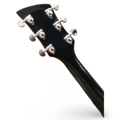 Custom Nova Jetglo Black 325 21 Inch Lennon 6 String Electric Guitar Ebony Fretboard Bigsby Tremolo - Image 4