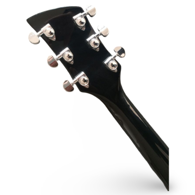 Custom Nova Jetglo Black 325 21 Inch Lennon 6 String Electric Guitar Ebony Fretboard Bigsby Tremolo - Image 4