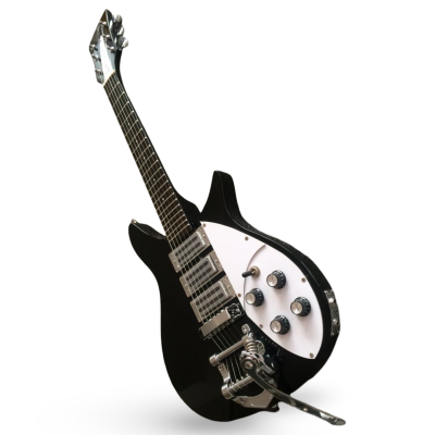 Custom Nova Jetglo Black 325 21 Inch Lennon 6 String Electric Guitar Ebony Fretboard Bigsby Tremolo - Image 7