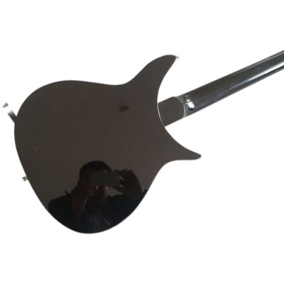 Custom Nova Left Handed Jetglo Black 325 Gold Pickguard Lennon 6 String Guitar Bigsby Tremolo - Image 6