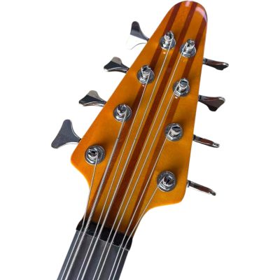 Custom Cylinder Exploiter 8 String Bass Walnut Natural Clear Entwistle Center Neck Stripe Alembic - Image 2