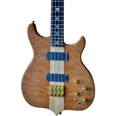 Custom Cylinder Series Stanley Clarke Quilted Maple Top Natural Clear Gloss 4 String Bass