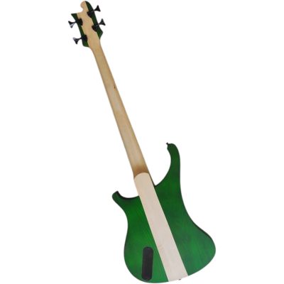 Custom Nova Lemmy Kilmister 4004 Green Finish Natural Hand Carved Oak Leaf 4 String Bass - Image 3
