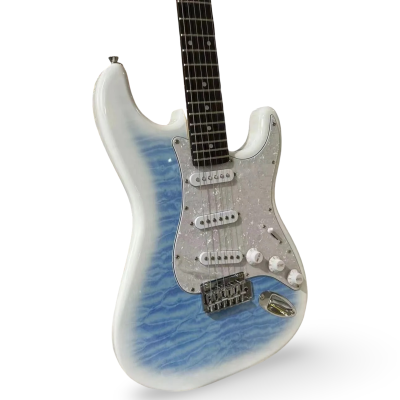 Custom Regent MIJ Hybrid Quilted Maple Top Jimi Larimar Blue Guitar - Image 5
