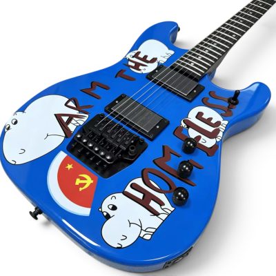 Custom Cinder Arm The Homeless Tom Morello Blue Tremolo Electric Guitar Black Neck Finish - Image 7