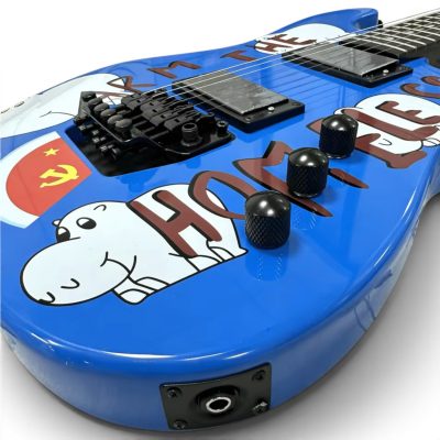 Custom Cinder Arm The Homeless Tom Morello Blue Tremolo Electric Guitar Black Neck Finish - Image 5