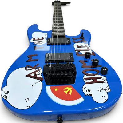 Custom Cinder Arm The Homeless Tom Morello Blue Tremolo Electric Guitar Black Neck Finish - Image 3