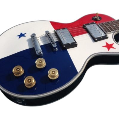 Custom Crown Classic Zakk Noel Blue Red White Graphics 6 String Guitar - Image 4