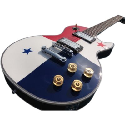 Custom Crown Classic Zakk Noel Blue Red White Graphics 6 String Guitar - Image 2