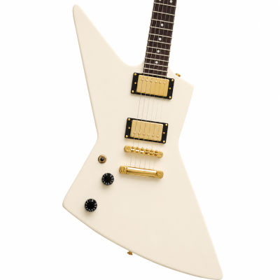 Custom Crown Cream Modernistic Explorer 6 String Electric Guitar