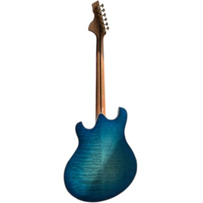 Custom Vesper Languedoc Region Fhole Bigsby Transparent Blue Spalted Maple Bracing Inside Guitar - Image 4