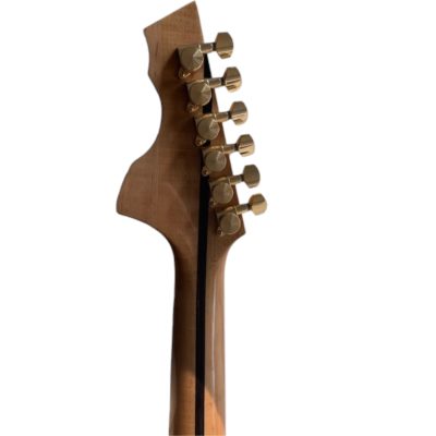 Custom Vesper Languedoc Region Fhole Bigsby Transparent Blue Spalted Maple Bracing Inside Guitar - Image 3