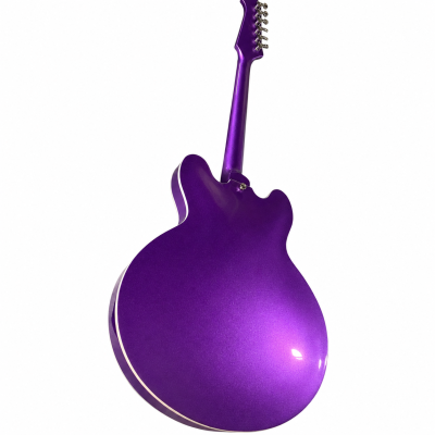 Custom Crown DG335 Dave Grohl Metallic Purple Diamond Guitar Black Pickup Rings - Image 5