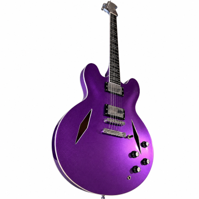 Custom Crown DG335 Dave Grohl Metallic Purple Diamond Guitar Black Pickup Rings