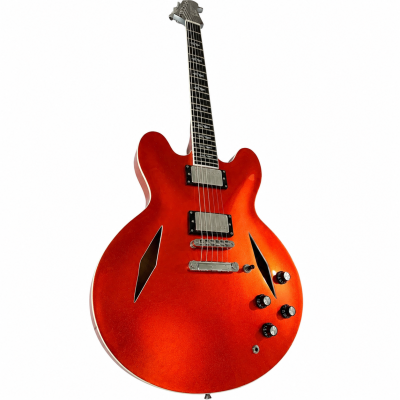 Custom Crown DG335 Dave Grohl Lava Red Diamond Guitar Black Pickup Rings
