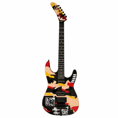 Custom Obsidian George Lynch Peach Beige Kamikaze Floyd Rose Tremolo Kanji Electric Guitar
