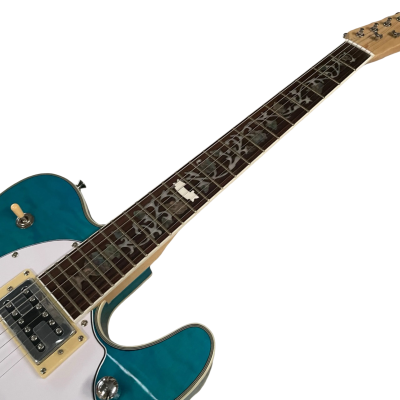 Custom Regent Thinline Fhole Bigsby Quilted Translucent Blue Burst Quilted Maple Guitar - Image 4