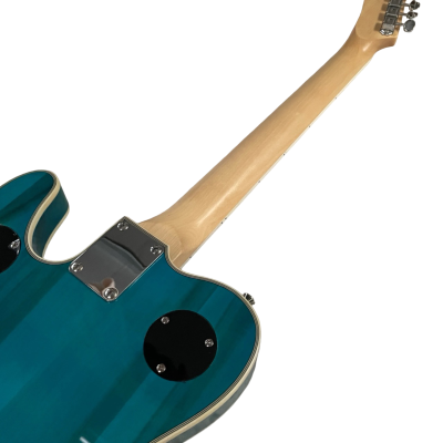 Custom Regent Thinline Fhole Bigsby Quilted Translucent Blue Burst Quilted Maple Guitar - Image 5