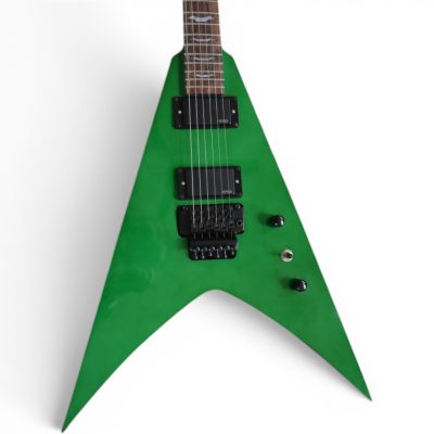 Custom Obsidian Flying V Slime Green Alexi Floyd Rose Tremolo Guitar