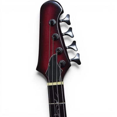 Custom Crown Thunderbird Translucent Magenta Burst 4 String Bass Vine Floral Fretboard Inlay - Image 4