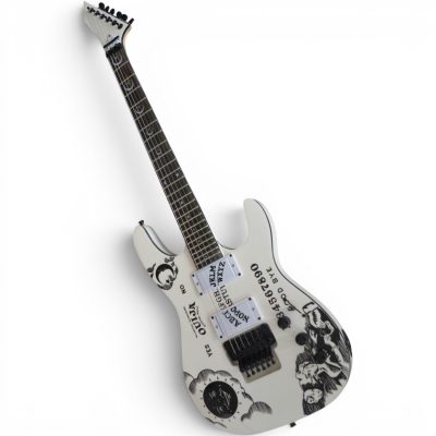Custom Obsidian Kirk Ouija Board White Good Bye Electric Guitar Natural Maple Finish Neck - Image 2