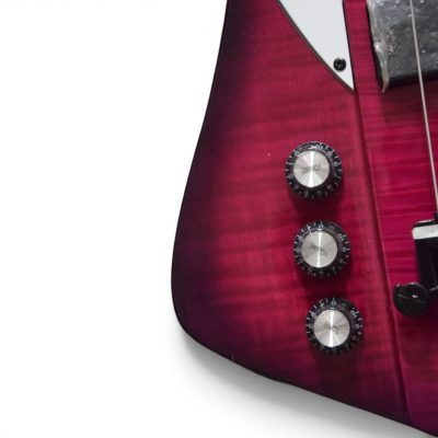 Custom Crown Thunderbird Translucent Magenta Burst 4 String Bass Vine Floral Fretboard Inlay - Image 7