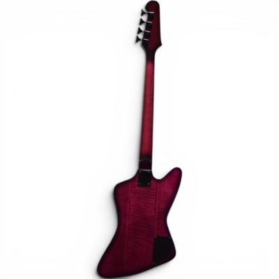 Custom Crown Thunderbird Translucent Magenta Burst 4 String Bass Vine Floral Fretboard Inlay - Image 8