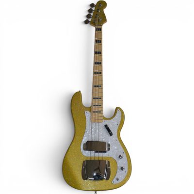 Custom Regent Mike Herrera Metallic Gold Sparkle 4 String Precision Bass - Image 2