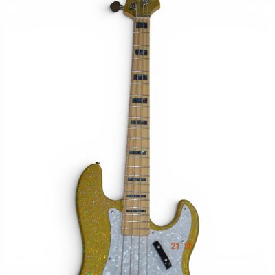 Custom Regent Mike Herrera Metallic Gold Sparkle 4 String Precision Bass - Image 4
