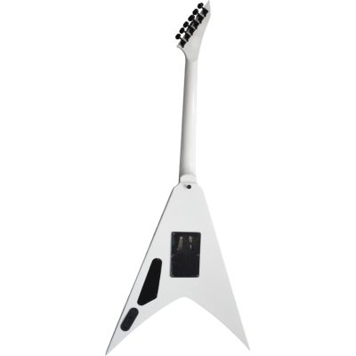 Custom Obsidian Flying V Snow White Dripping Blood Graphic Jacobs Floyd Rose Tremolo Guitar - Image 12